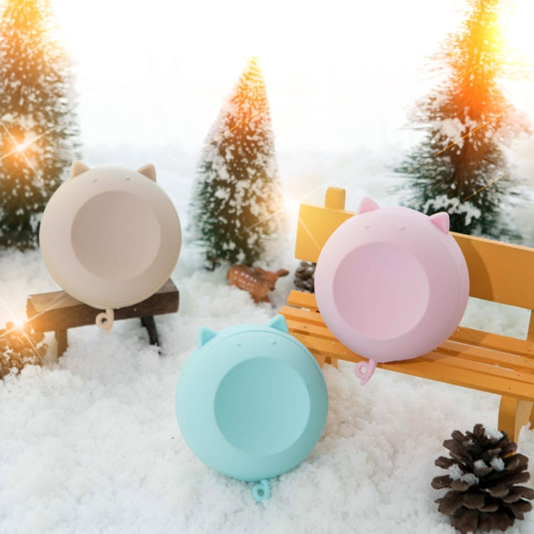 Mini Portable Hand Warmer Magnetic Rechargeable USB Hot Water Bag with LED Light Makeup Mirror(Blue)