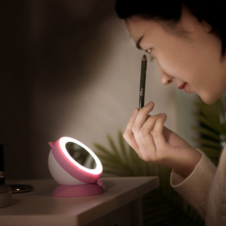 Mini Portable Hand Warmer Magnetic Rechargeable USB Hot Water Bag with LED Light Makeup Mirror(Blue)