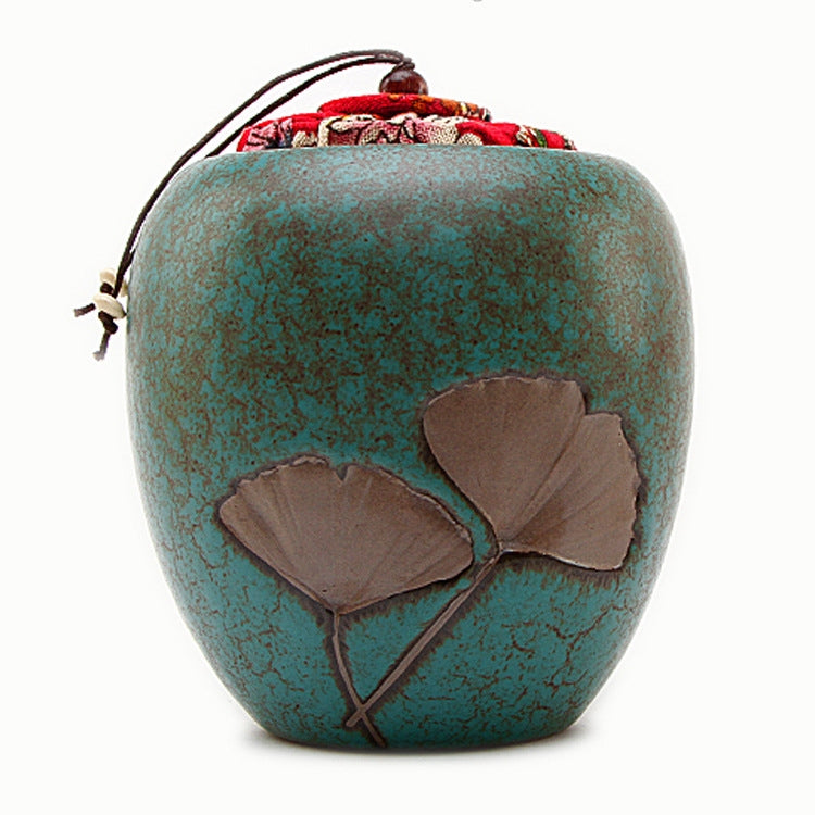 Elegant Creative Stoneware Black Tea Green Tea Teapot Sealed Piggy Bank(Blue)