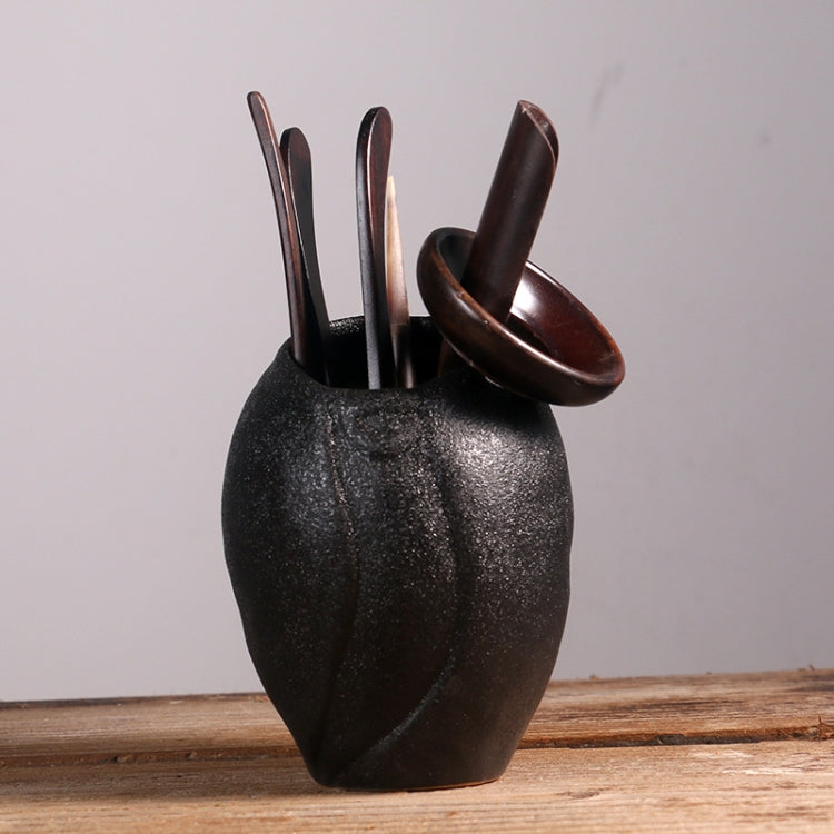 Solid Wood Tea Clip Tea Spoon Tea Ceremony Six Gentleman Suit Combination, Colour: Ebony