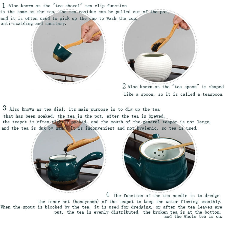 2 PCS eramic Bottle Tea Ceremony Six Gentlemen Kung Fu Tea Set Complete Set of Accessories