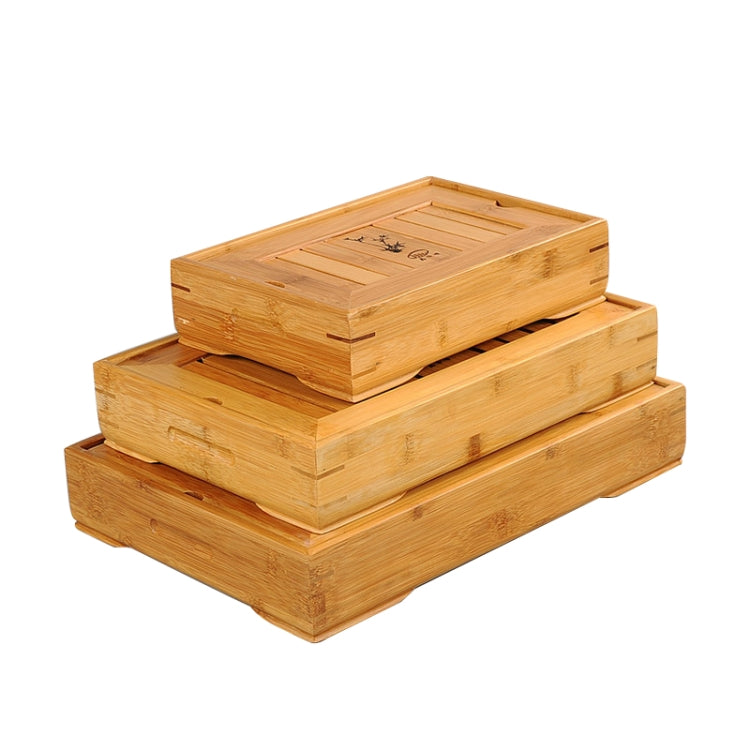 Bamboo Small Water Tea Tray Water Storage Kungfu Tea Set Hotel Tea Table, Size: 38*26.5*6.5cm