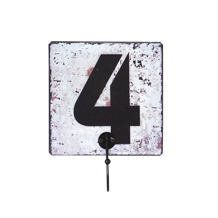 Retro Creative Number Hooks Coat Hook Wall Decoration Wall Hanging