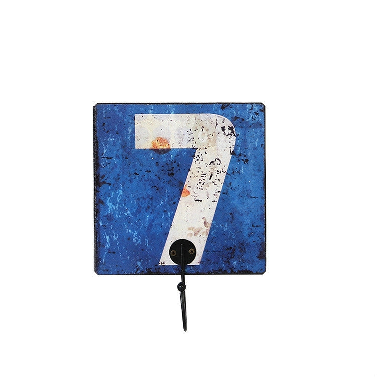 Retro Creative Number Hooks Coat Hook Wall Decoration Wall Hanging