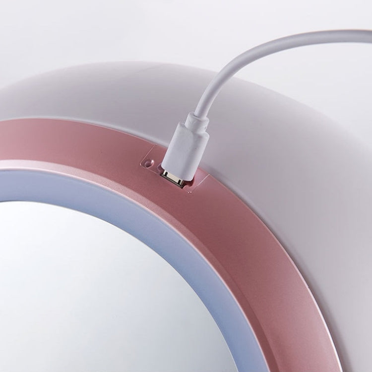 Desktop Dustproof Portable Cosmetic Storage Box With Mirror, Colour: Pink Mirror With Light