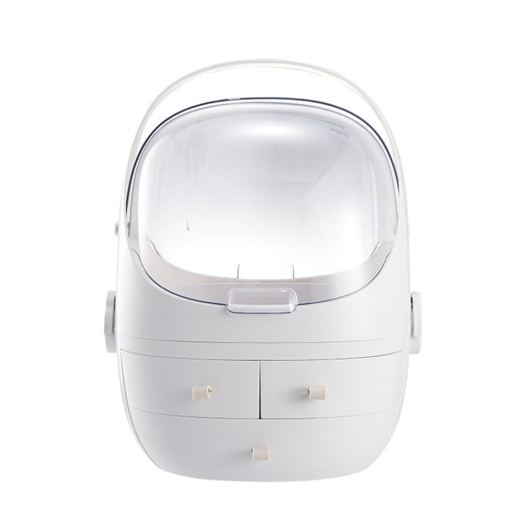 Portable Dust-proof Transparent Round Cosmetic Drawer Type Storage Box
