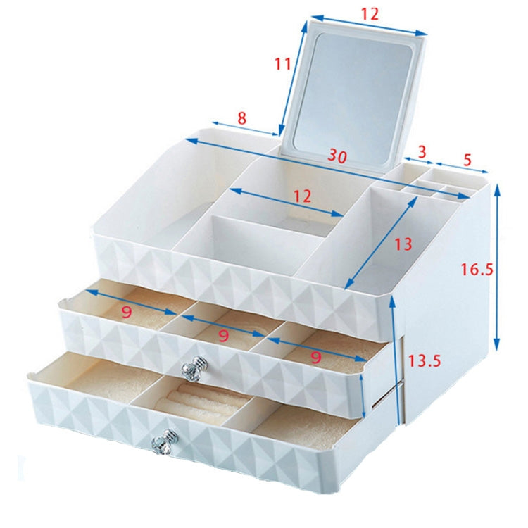 Two-layer Drawer Type Cosmetic Box Desktop Jewelry Storage Large Finishing Box(Khaki)