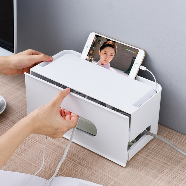 Plastic Pull Type Desktop Power Cable Storage Storage Box