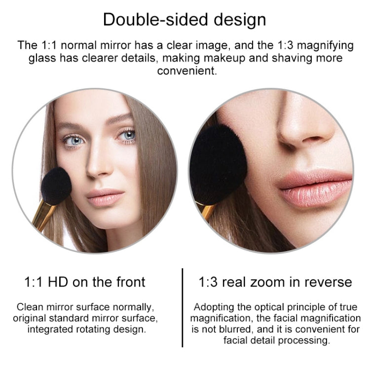 Wall-Mounted Hotel Vanity Mirror Folding Double-Sided Bathroom Mirror, Size: 6 inch