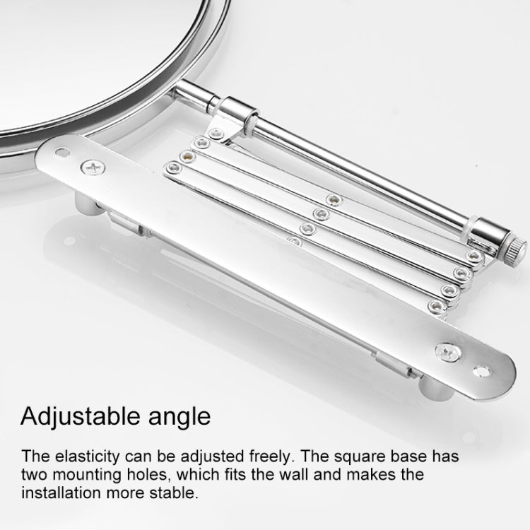 Wall-Mounted Hotel Vanity Mirror Folding Double-Sided Bathroom Mirror, Size: 8 inch