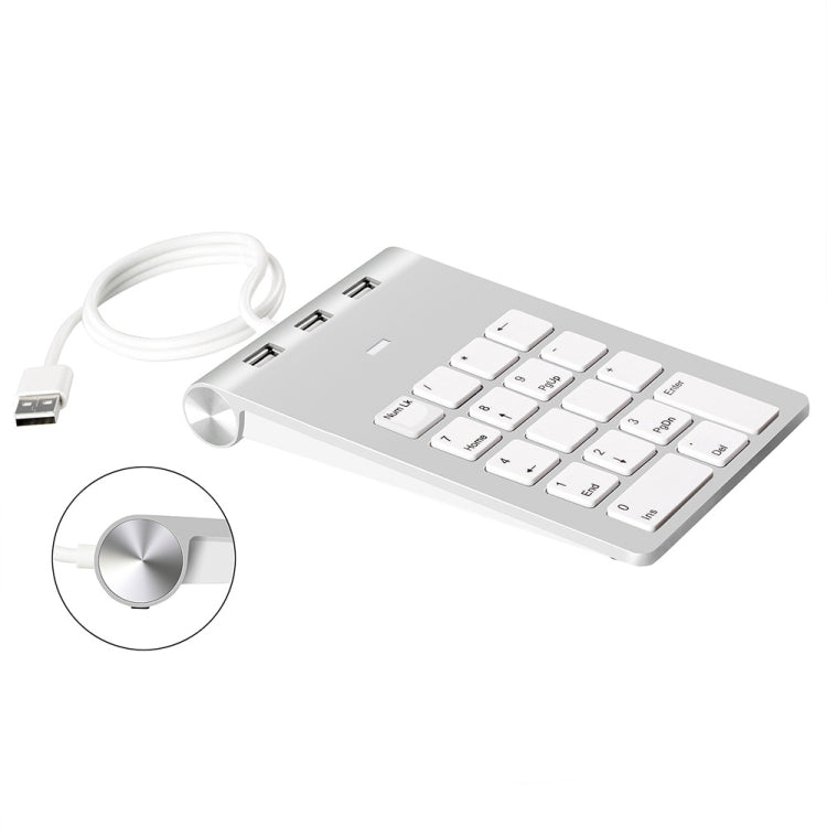18 Keys USB 2.0 Financial Numeric Keypad Multifunctional HUB Card Reader(Silver Gray)