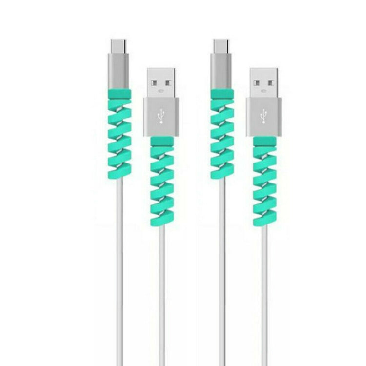 100 PCS Spiral Style Silicone Data Cable Protective Cover Anti-wire Break Winder