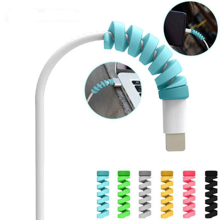 100 PCS Spiral Style Silicone Data Cable Protective Cover Anti-wire Break Winder