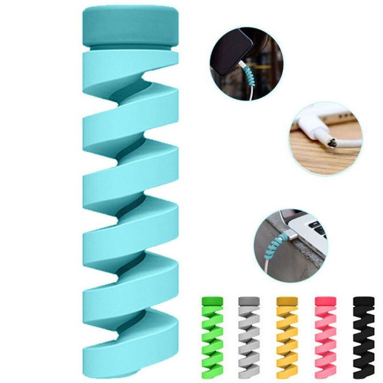 100 PCS Spiral Style Silicone Data Cable Protective Cover Anti-wire Break Winder