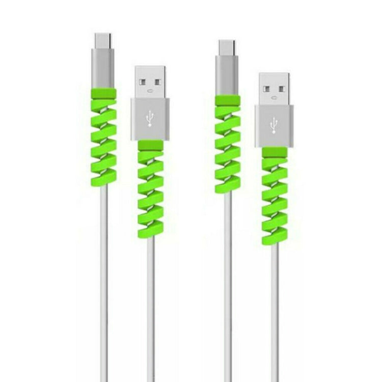 100 PCS Spiral Style Silicone Data Cable Protective Cover Anti-wire Break Winder