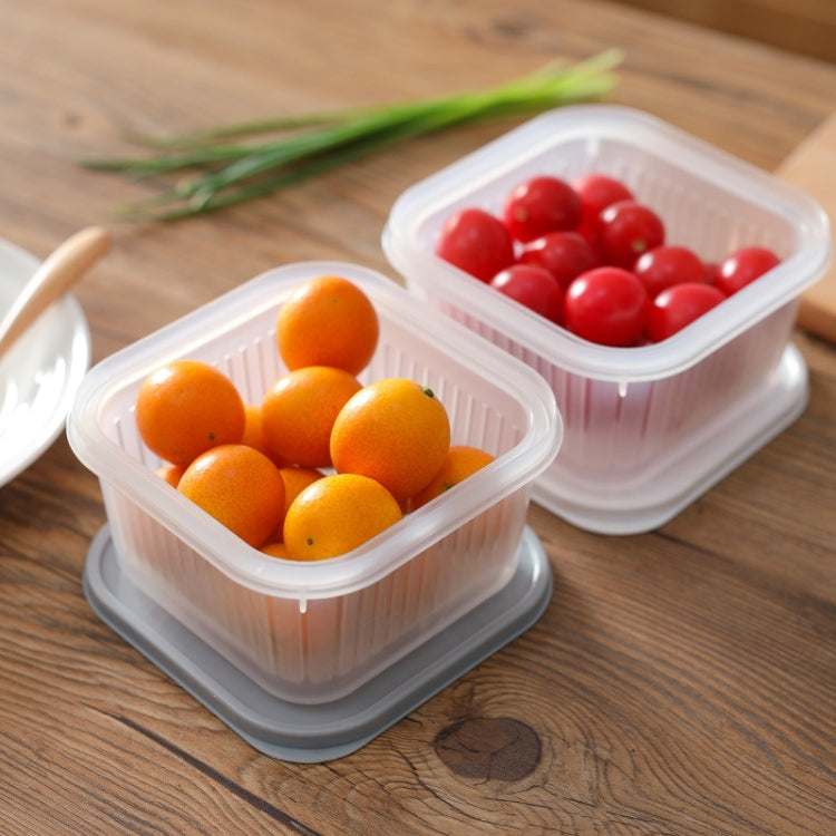 Kitchen Refrigerator Fruit And Vegetable Drain Storage Box with Cap