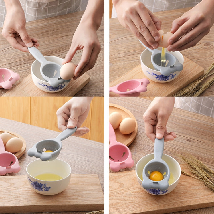 3 PCS 2260 Bear Ears Shape Kitchen Baking Wheat Straw Egg Yolk Egg White Separation Tool Filter Separator