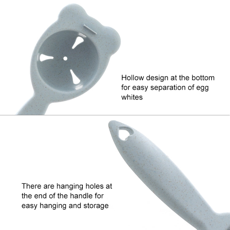 3 PCS 2260 Bear Ears Shape Kitchen Baking Wheat Straw Egg Yolk Egg White Separation Tool Filter Separator