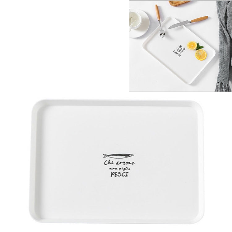 Home Simple Rectangle Breakfast Plate Plastic Tea Tray Plate Dessert Small Tray