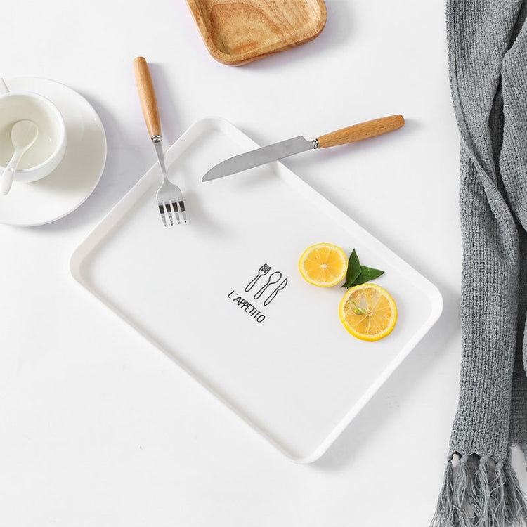 Home Simple Rectangle Breakfast Plate Plastic Tea Tray Plate Dessert Small Tray