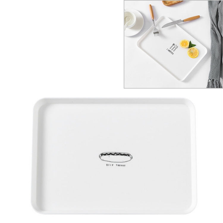 Home Simple Rectangle Breakfast Plate Plastic Tea Tray Plate Dessert Small Tray