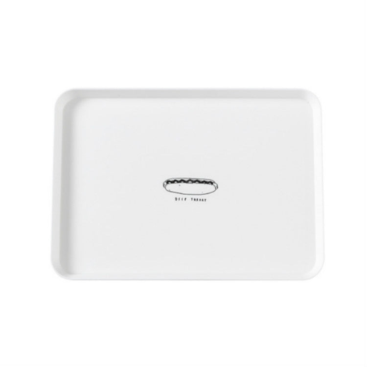 Home Simple Rectangle Breakfast Plate Plastic Tea Tray Plate Dessert Small Tray