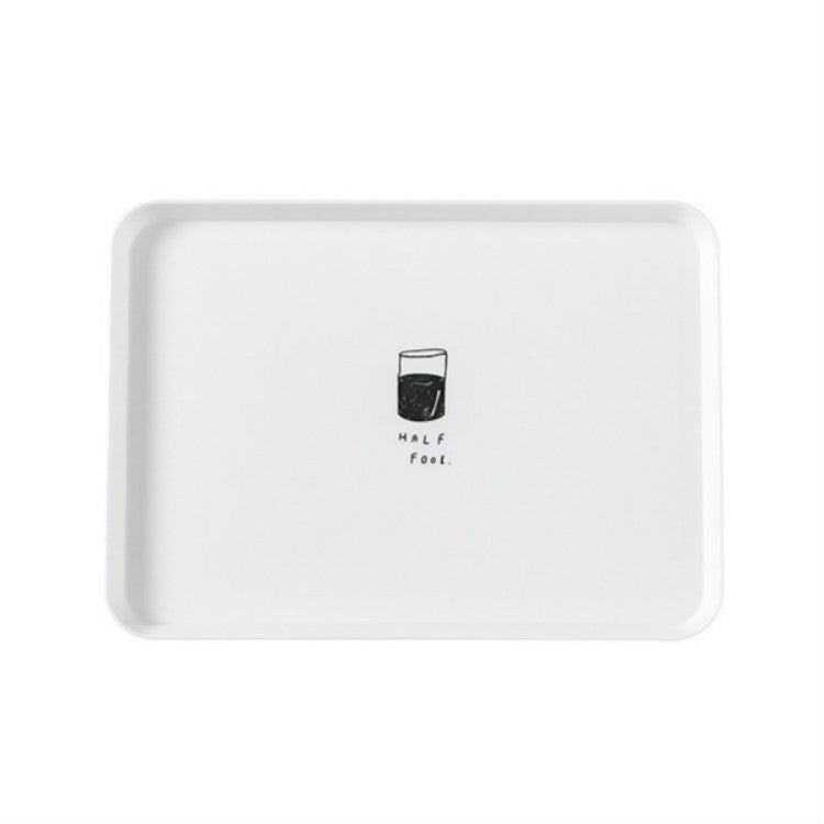 Home Simple Rectangle Breakfast Plate Plastic Tea Tray Plate Dessert Small Tray