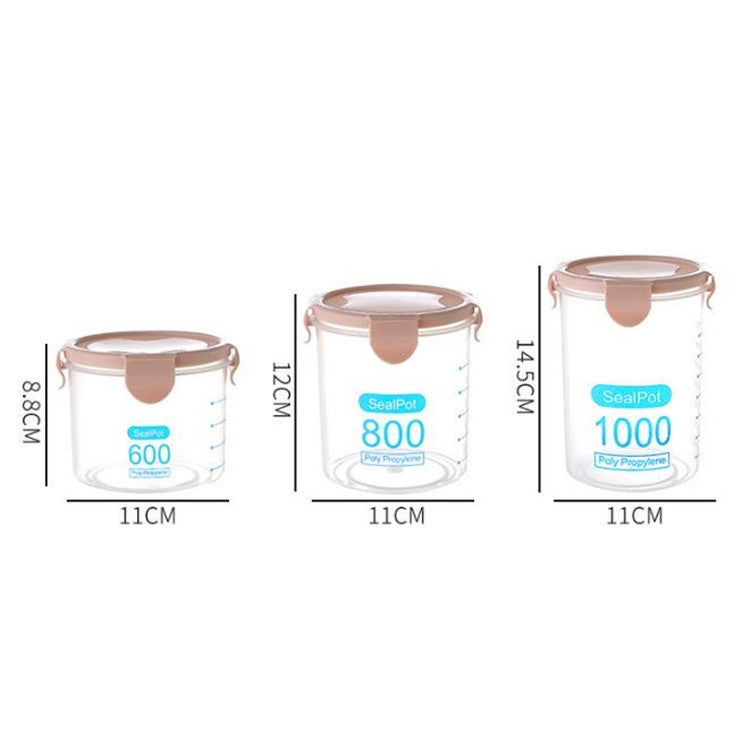Kitchen Transparent Snack Storage Box Storage Tank Plastic Grain Storage Tank Food Sealed Can 600ml(Blue)