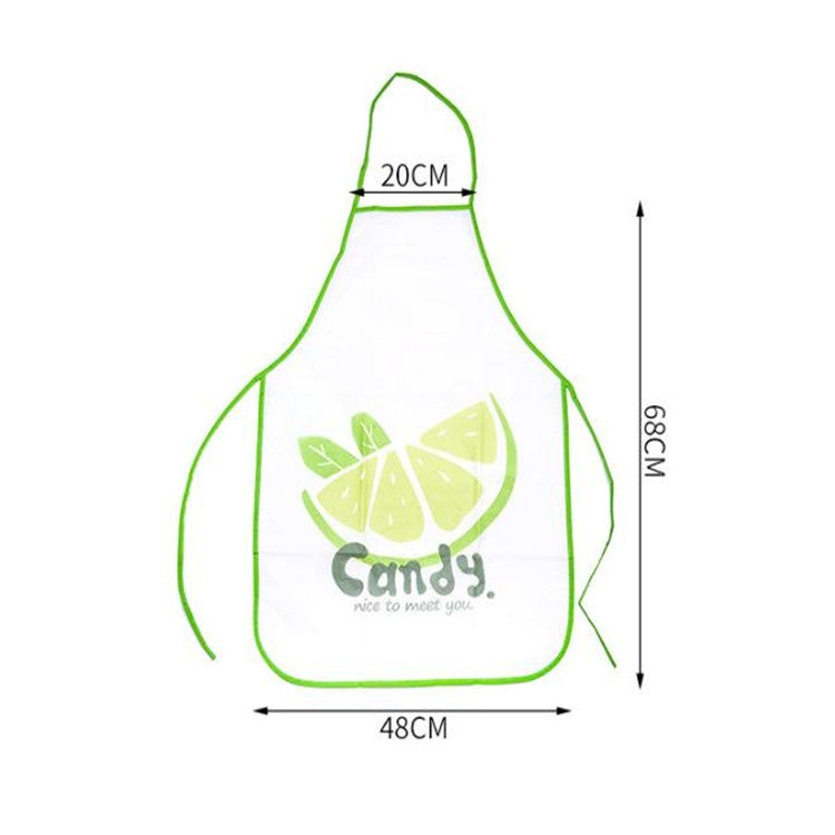 2 PCS Fruit Pattern Oilproof Translucent Waterproof Apron