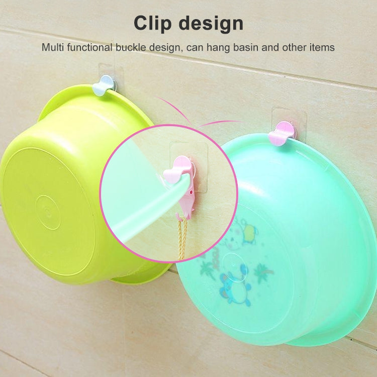 2 PCS Powerful Suction Cup Type Washbasin Hook Kitchen Bathroom Toilet No Trace Hook Wash Face Basin Clip