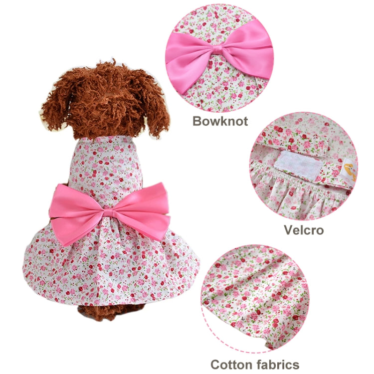 Puppy Pet Dog Clothing Cool Summer Cat Dog Bow Floral Skirt, Size: XS
