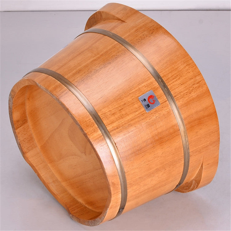 Oak Footbath Barrel  With Massage Beads Acupuncture Point Tub