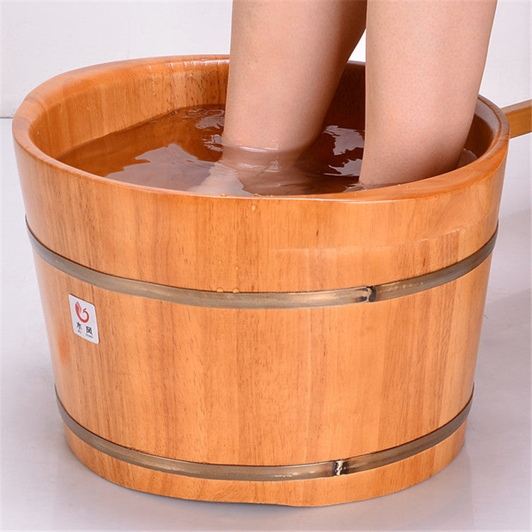 Oak Footbath Barrel  With Massage Beads Acupuncture Point Tub