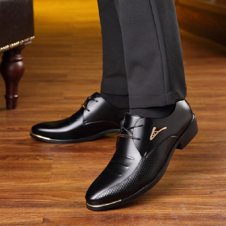 Autumn Men Breathable Leather Men Shoes Business Casual Shoes, Size:47
