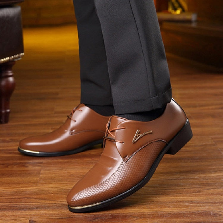Autumn Men Breathable Leather Men Shoes Business Casual Shoes, Size:47