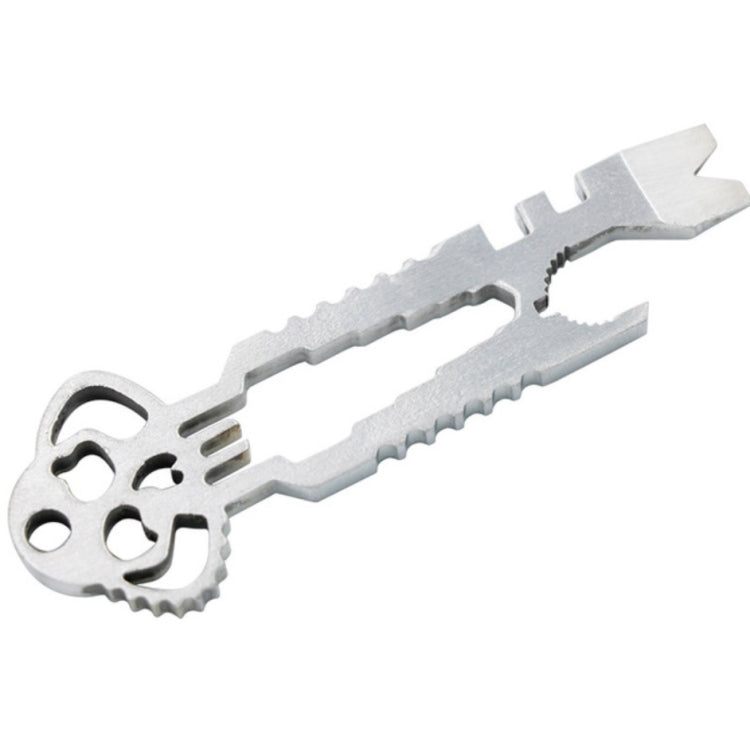 5Pcs 12 in 1 Stainless Steel Multi-function Keychain Bottle Opener Screwdriver Wrench Self-defense Outdoor Tools(Wrench)
