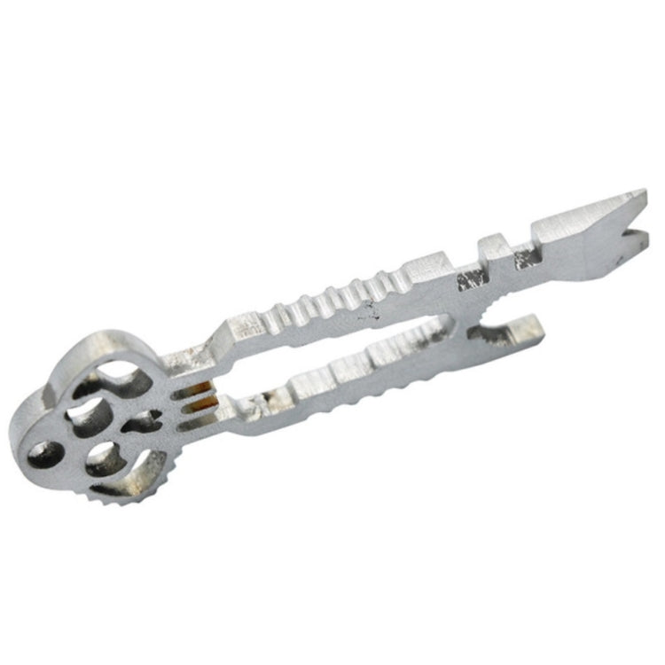 5Pcs 12 in 1 Stainless Steel Multi-function Keychain Bottle Opener Screwdriver Wrench Self-defense Outdoor Tools(Wrench)