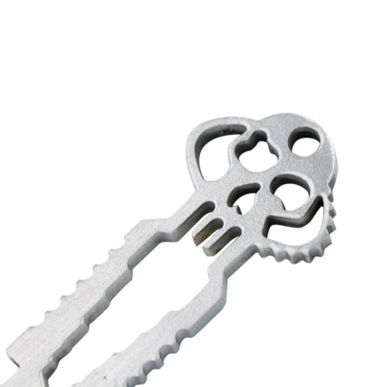 5Pcs 12 in 1 Stainless Steel Multi-function Keychain Bottle Opener Screwdriver Wrench Self-defense Outdoor Tools(Wrench)