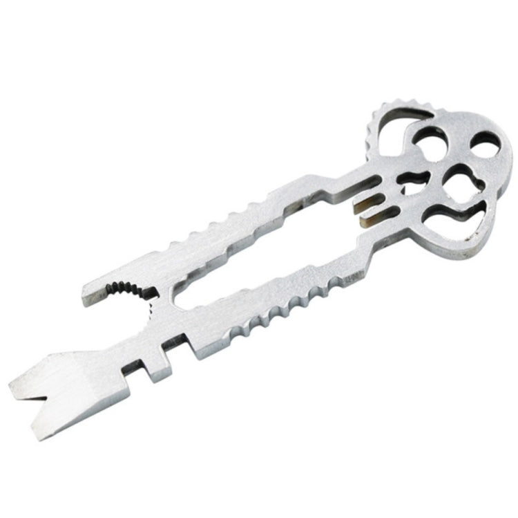 5Pcs 12 in 1 Stainless Steel Multi-function Keychain Bottle Opener Screwdriver Wrench Self-defense Outdoor Tools(Wrench)