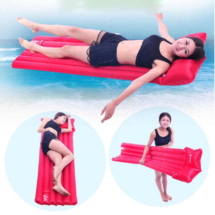 Thicken Outdoor Tourism Camping Automatic Inflatable Cushion Moisture Proof Pad Nap Mat(Red)