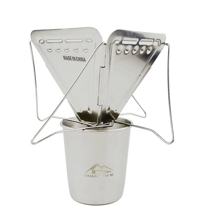 Camping Portable Stainless Steel Folding Coffee Drip Frame Funnel Filter Cup