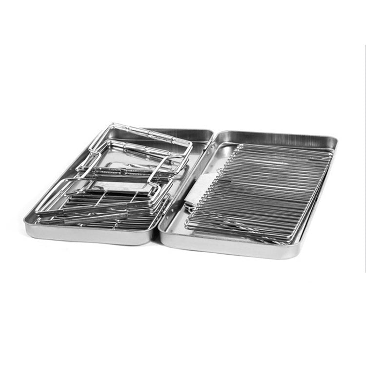 Portable Folding Outdoor Stainless Steel Charcoal Grill, Grill / plate specifications: 31*31*22cm