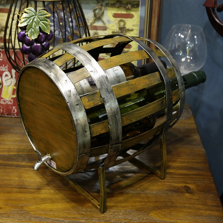 Metal Barrel Modeling Wine Cabinet Retro Creative Wine Rack Decoration Bar Decoration