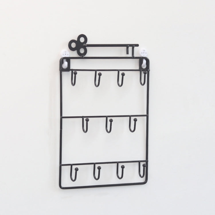 2 PCS Three-Layer Key Iron Storage Hook Behind The Door Home Decorative Wall Key Hook