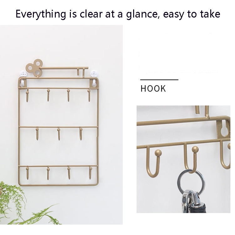 2 PCS Three-Layer Key Iron Storage Hook Behind The Door Home Decorative Wall Key Hook