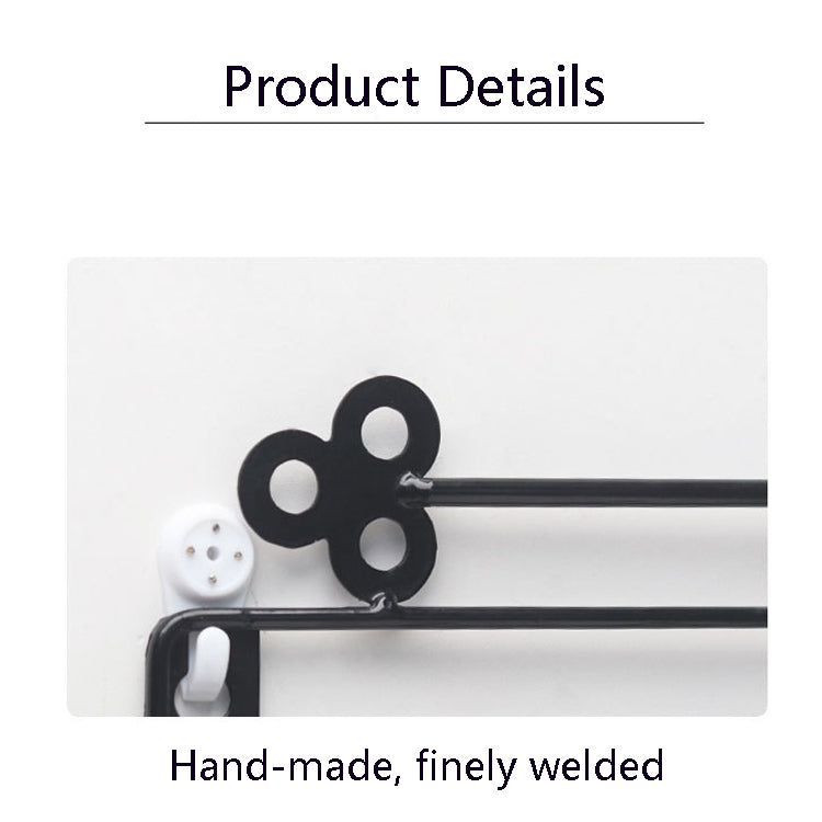 2 PCS Three-Layer Key Iron Storage Hook Behind The Door Home Decorative Wall Key Hook