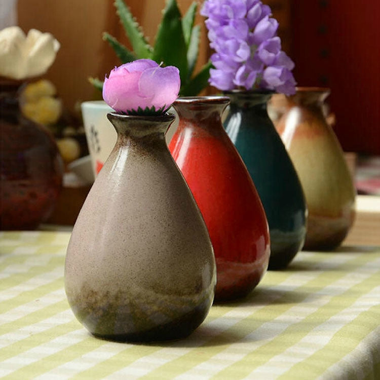 Hand-painted Mini Ceramic Vase Home Balcony Hydroponic Decorative Flower Vase Wine Bottle