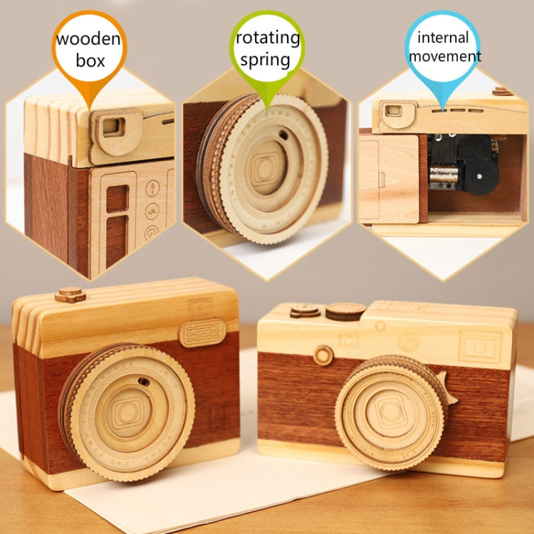 Children Day Gift Girl Birthday Gift Rotating Shutter Wooden Camera Music Box