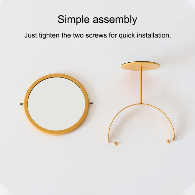 Round Wrought Iron Desktop Simple Dressing Mirror