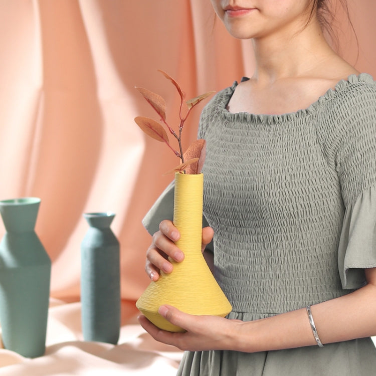 Ceramic Vase Dried Flower Insert Ornaments Home Porch Dry Vase Ornament Furnishings, Colour:  Yellow